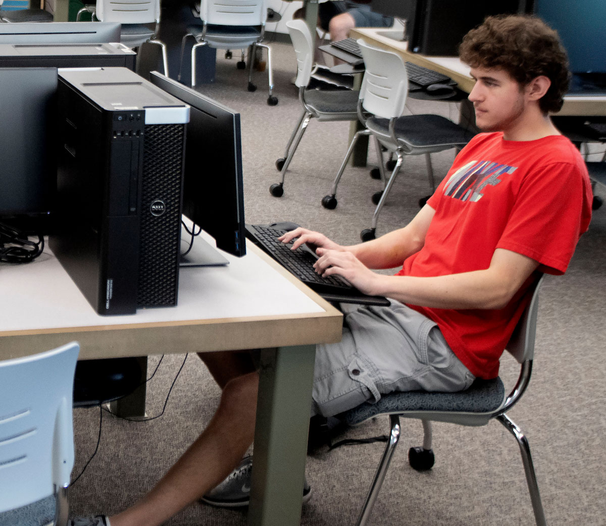 Photo of student at computer